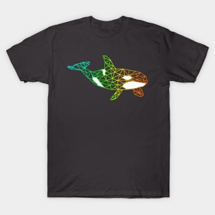 Rainbow geometric orca T-Shirt